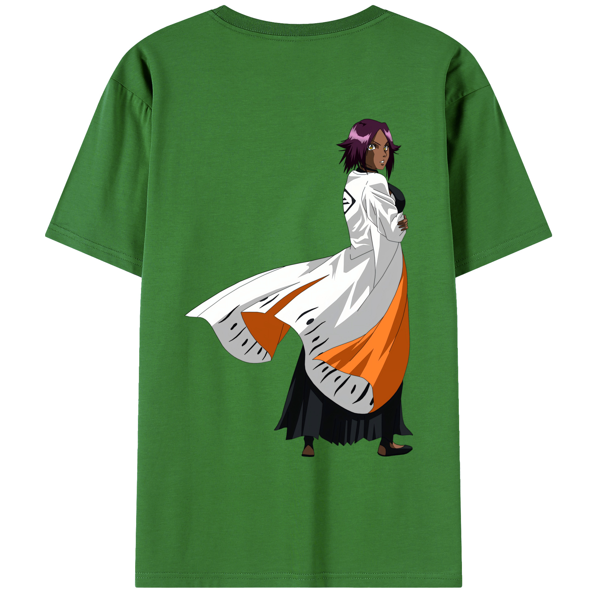 （画像用） ブリーチ 四楓院 夜一（しほういん よるいち） BLEACH Shihouin Yoruichi レディース半袖Tシャツ(バックプリント)
